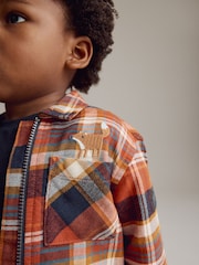 Orange Check Long Sleeve Check 100% Cotton Shirt (3mths-7yrs) - Image 4 of 10