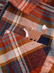 Orange Check Long Sleeve Check 100% Cotton Shirt (3mths-7yrs) - Image 9 of 10