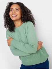 M&Co Green Petite Cable Jumper - Image 1 of 5
