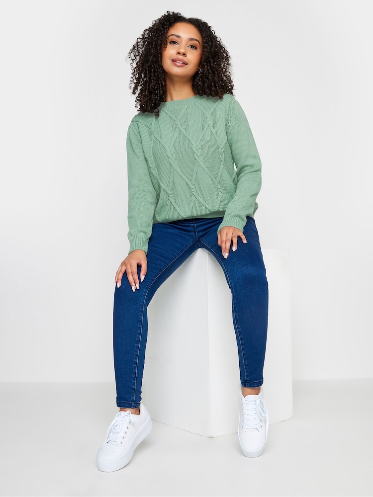 M&Co Green Petite Cable Jumper - Image 2 of 5