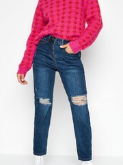 PixieGirl Petite Blue Mom 100% Cotton Jeans - Image 1 of 5
