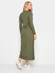Long Tall Sally Green Long Sleeve Stripe Ribbed Dress - Image 3 of 5