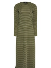 Long Tall Sally Green Long Sleeve Stripe Ribbed Dress - Image 5 of 5