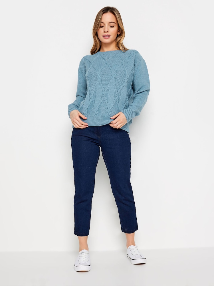 M&Co Blue Petite Cable Jumper - Image 2 of 5