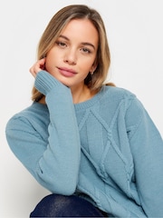 M&Co Blue Petite Cable Jumper - Image 4 of 5