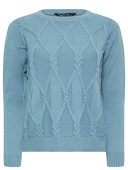M&Co Blue Petite Cable Jumper - Image 5 of 5