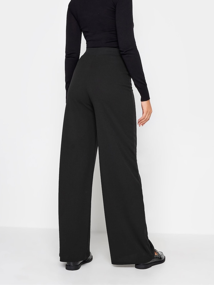 Long Tall Sally Black Tab Detail Wide Leg Trousers - Image 2 of 4