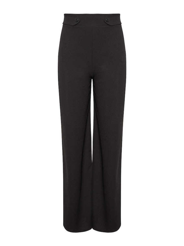Long Tall Sally Black Tab Detail Wide Leg Trousers - Image 4 of 4