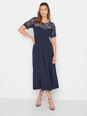 Long Tall Sally Blue Lace Midi Dress - Image 1 of 8