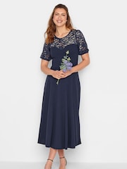 Long Tall Sally Blue Lace Midi Dress - Image 5 of 8