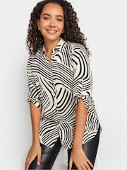 M&Co Natural Chrome Tab Detail 3/4 Sleeve Shirt - Image 4 of 4