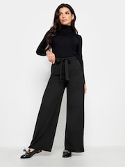 PixieGirl Petite Black Belted Wide Leg Trousers - Image 3 of 5