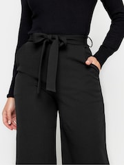 PixieGirl Petite Black Belted Wide Leg Trousers - Image 4 of 5