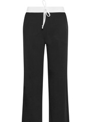 PixieGirl Petite Black Contrast Waist Wide Leg Trousers - Image 5 of 5