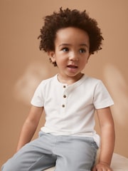 Weiß - Henley-T-Shirt (3 Monate bis 7 Jahre) - Image 1 of 6