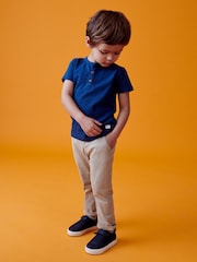 Blue Short Sleeve Henley Neck T-Shirt (3mths-7yrs) - Image 2 of 6