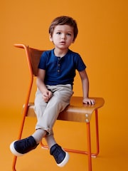 Blue Short Sleeve Henley Neck T-Shirt (3mths-7yrs) - Image 3 of 6