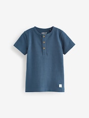Blue Short Sleeve Henley Neck T-Shirt (3mths-7yrs) - Image 4 of 6