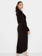 Long Tall Sally Black Long Sleeve Maxi Wrap Dress - Image 2 of 4