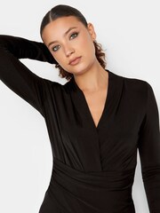 Long Tall Sally Black Long Sleeve Maxi Wrap Dress - Image 4 of 4