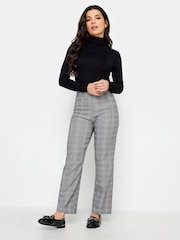 PixieGirl Petite Grey Check Stretch Straight Leg Trousers - Image 2 of 5