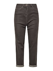 PixieGirl Petite Grey Mom 100% Cotton Jeans - Image 3 of 4