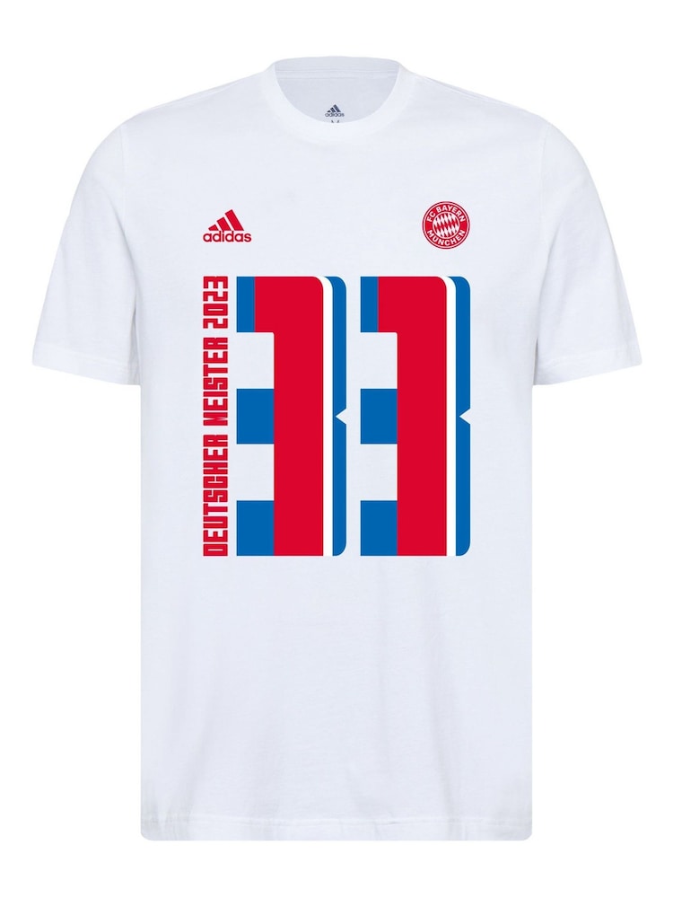 adidas Multi 100% Cotton FC Bayern Meister11 T-Shirt - Image 2 of 3 adidas Multi 100% Cotton FC Bayern Meister11 T-Shirt - Image 2 of 3