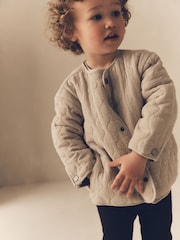 Grey Quilted Bomber Shacket (3mths-7yrs) - Image 3 of 8
