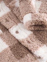 Tan Brown Checkerboard Borg Fleece Shacket (3mths-7yrs) - Image 10 of 10
