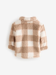 Tan Brown Checkerboard Borg Fleece Shacket (3mths-7yrs) - Image 7 of 10