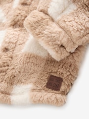 Tan Brown Checkerboard Borg Fleece Shacket (3mths-7yrs) - Image 9 of 10