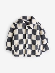 Grey Checkerboard Borg Fleece Shacket (3mths-7yrs) - Image 5 of 9