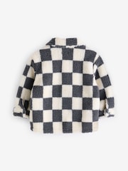 Grey Checkerboard Borg Fleece Shacket (3mths-7yrs) - Image 6 of 9