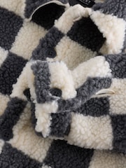 Grey Checkerboard Borg Fleece Shacket (3mths-7yrs) - Image 8 of 9