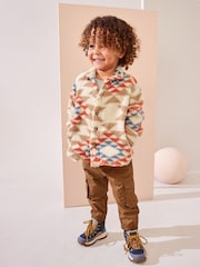 Neutral Pattern Borg Fleece Shacket (3mths-7yrs) - Image 2 of 7