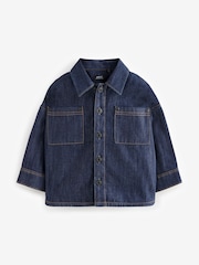 Dark Denim Rinse 100% Cotton Denim Shacket (3mths-7yrs) - Image 1 of 6