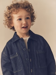 Dark Denim Rinse 100% Cotton Denim Shacket (3mths-7yrs) - Image 4 of 6