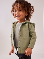 Green Hooded Shacket 100% Cotton Denim Shacket (3mths-7yrs) - Image 1 of 10