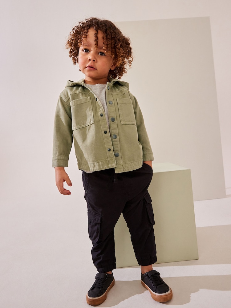 Green Hooded Shacket 100% Cotton Denim Shacket (3mths-7yrs) - Image 2 of 10