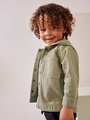 Green Hooded Shacket 100% Cotton Denim Shacket (3mths-7yrs) - Image 4 of 10
