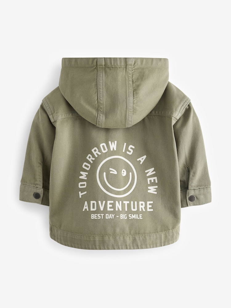 Green Hooded Shacket 100% Cotton Denim Shacket (3mths-7yrs) - Image 8 of 10