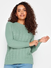M&Co Green All-Over Front Cable Jumper - Image 1 of 1