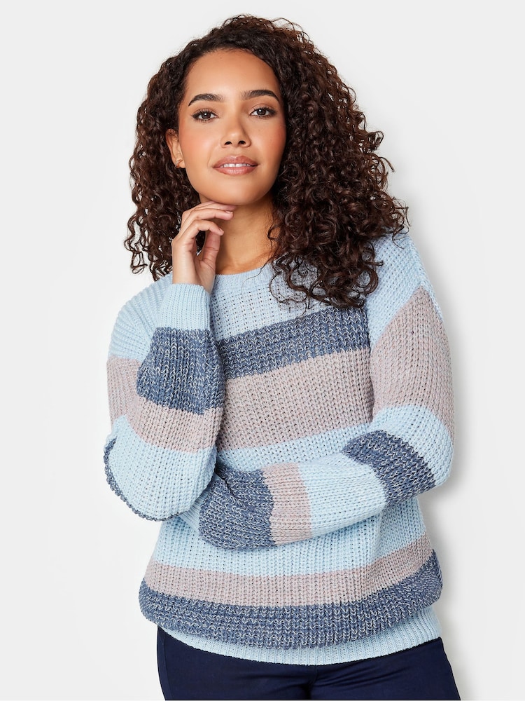M&Co Blue Stripe Space Dye Jumper - Image 1 of 1