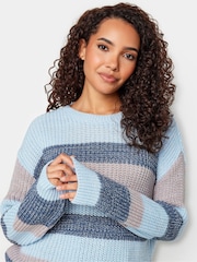M&Co Blue Stripe Space Dye Jumper - Image 4 of 4