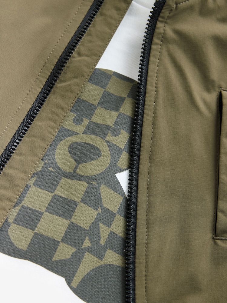 Khaki Green Shacket and T-Shirt Set (3mths-7yrs) - Image 8 of 8