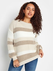 M&Co Natural Stripe Space Dye Jumper - Image 1 of 1