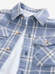 Light Blue 100% Cotton Long Sleeve Check Shirt and T-Shirt Set (3mths-7yrs) - Image 10 of 10