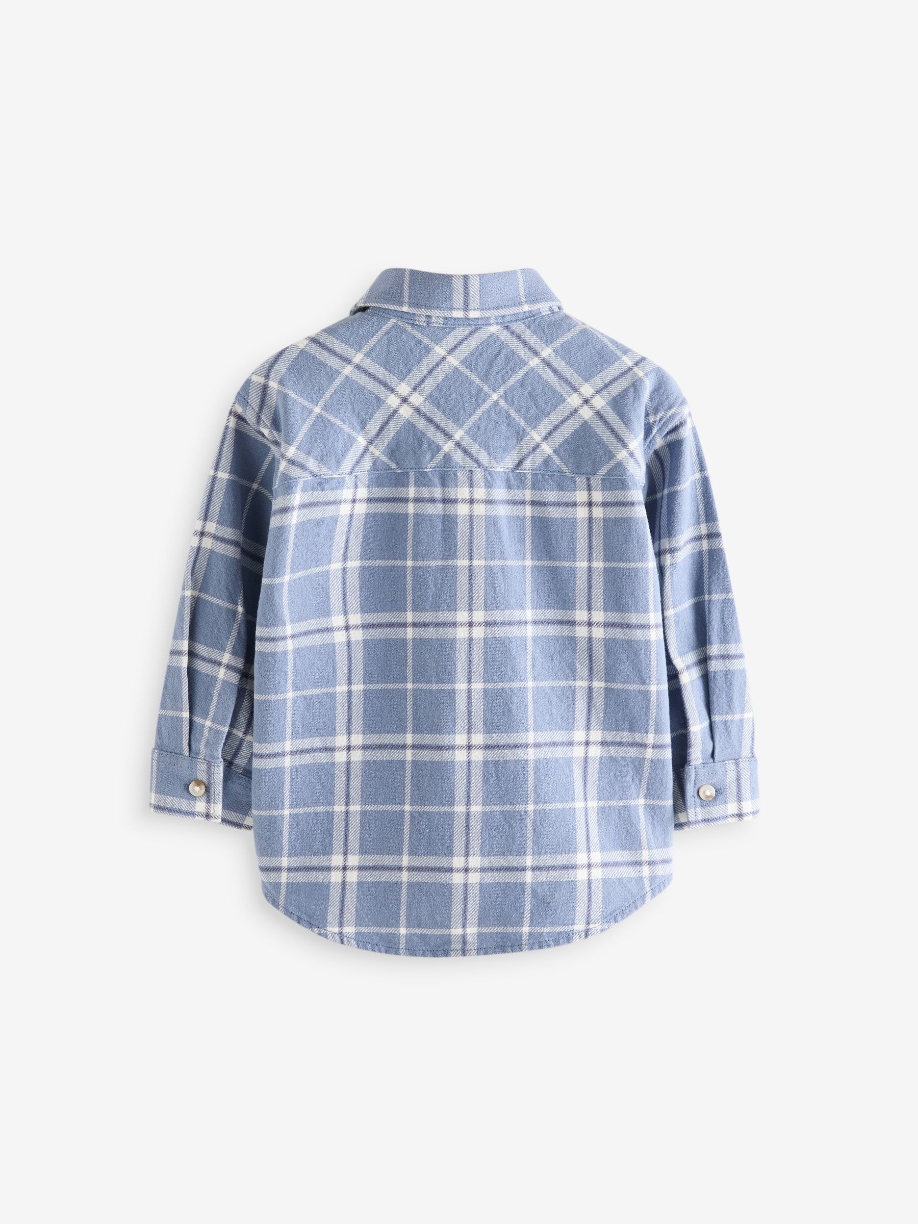 Buy Light Blue 100% Cotton Long Sleeve Check Shirt and T-Shirt Set  (3mths-7yrs) from Next Luxembourg