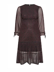 PixieGirl Petite Black Longsleeve Mesh Midaxi Dress - Image 5 of 5
