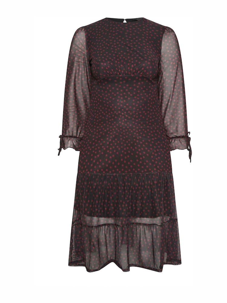 PixieGirl Petite Black Longsleeve Mesh Midaxi Dress - Image 5 of 5